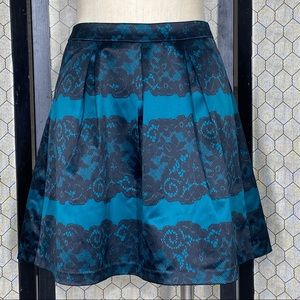 The Limited Green & Black Printed Lace Skirt
